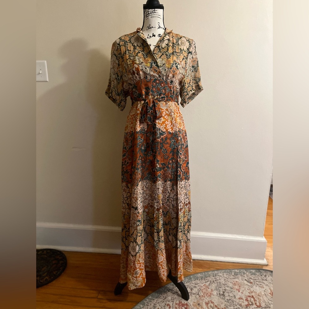 Moulinette Soeurs Earthy Floral Maxi Dress